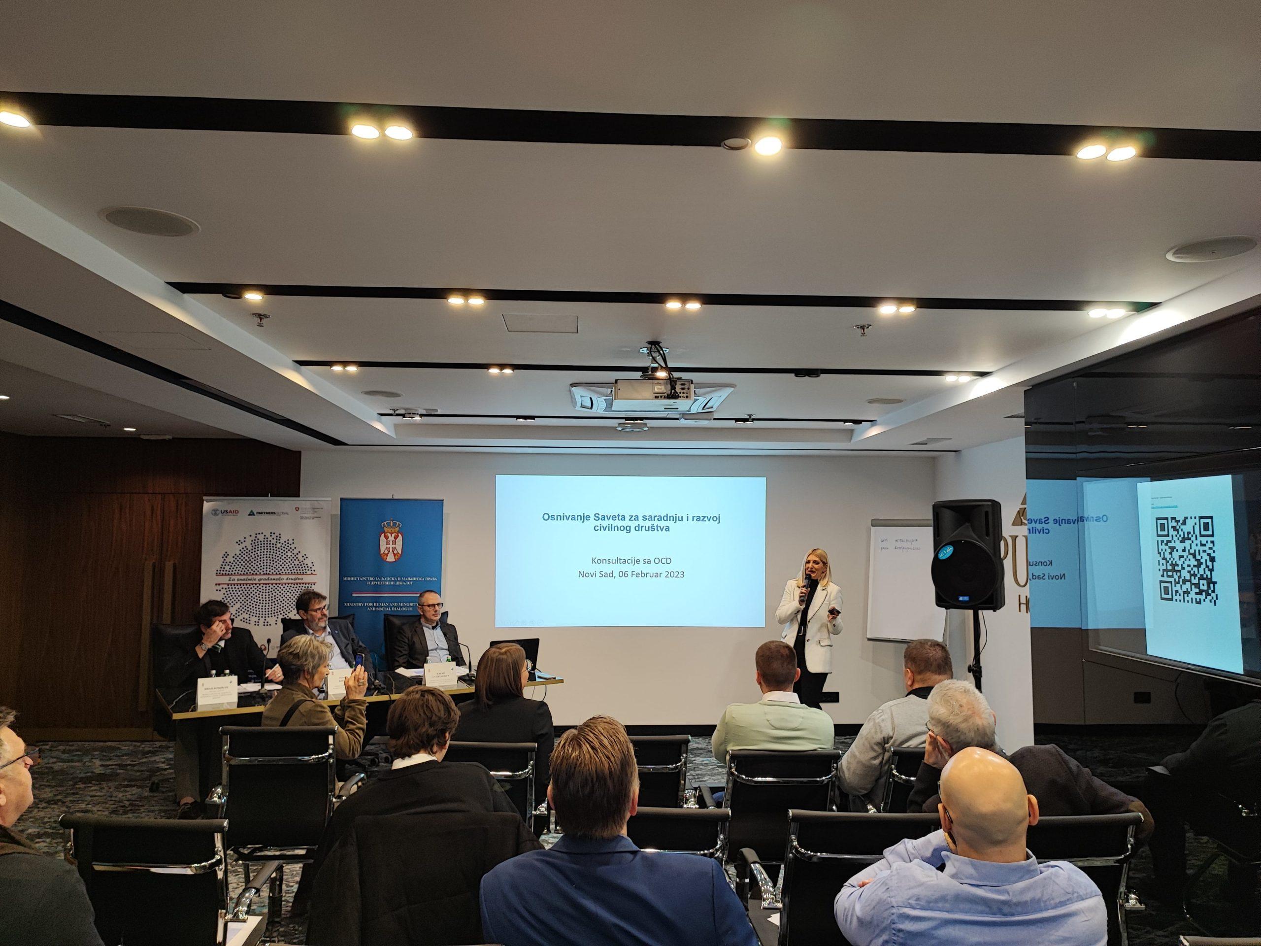 Sastanak u vezi formiranja Saveta za razvoj i saradnju sa civilnim društvom