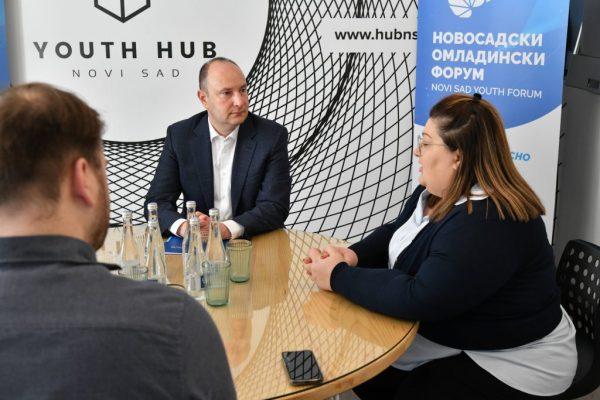 Gradonačelnik Grada Novog Sada Milana Đurića u poseti Novosadskom omladinskom forumu Gradonačelnik Grada Novog Sada Milana Đurića u poseti Novosadskom omladinskom forumu