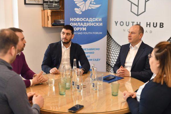 Gradonačelnik Grada Novog Sada Milana Đurića u poseti Novosadskom omladinskom forumu Gradonačelnik Grada Novog Sada Milana Đurića u poseti Novosadskom omladinskom forumu